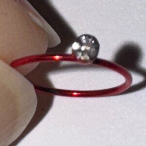 Red 22 Gauge Titanium Plated Hoop Nose Rings